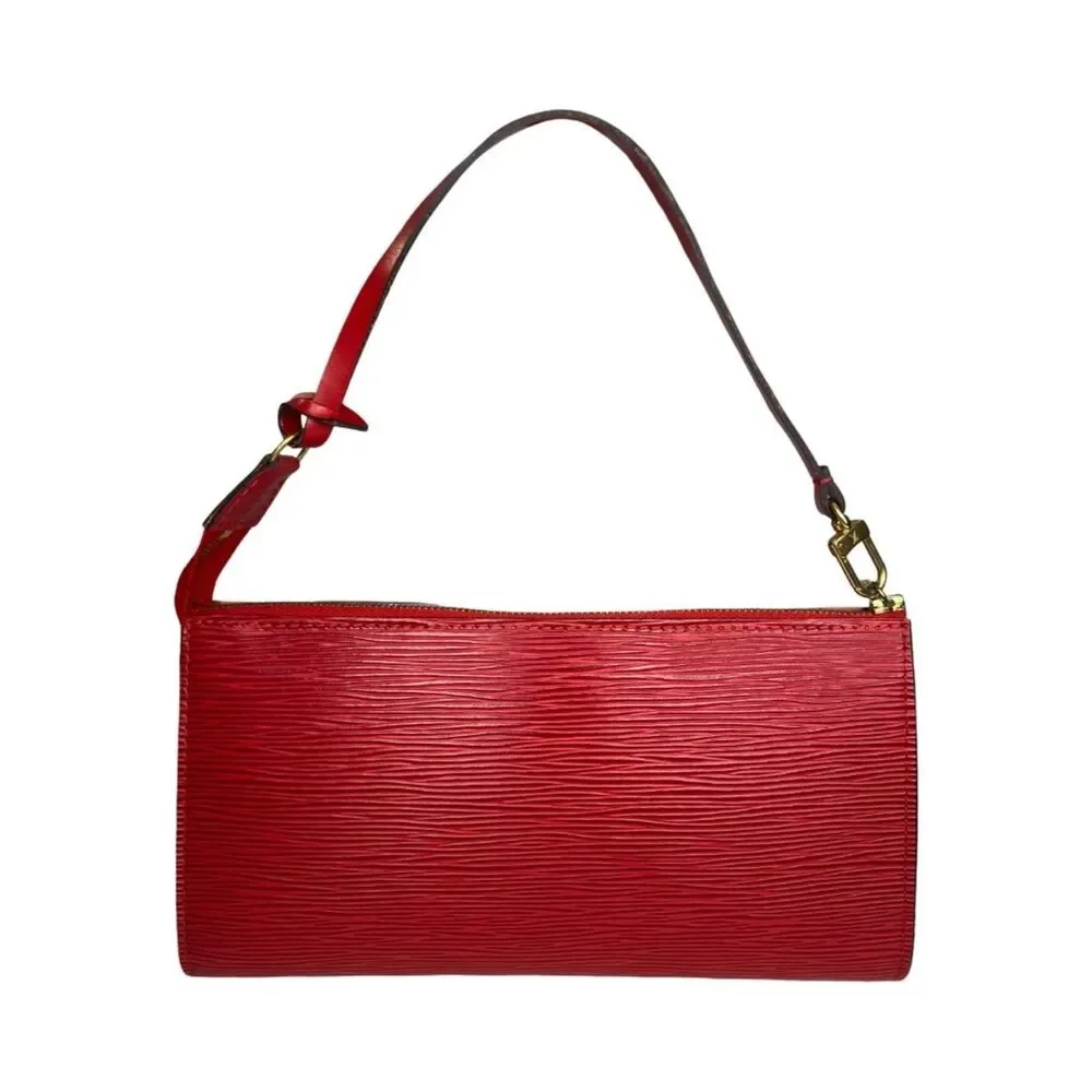 Louis Vuitton Pochette Accessoires Red Epi Leather Shoulder Bag 1998